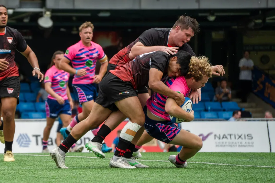 An OSOB player carries into contact