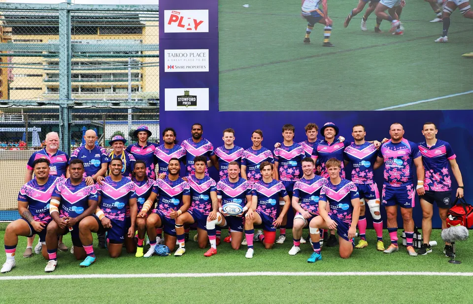 OSOB squad and management lined up at the HKFC 10s